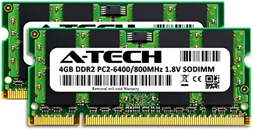 A-Tech 8GB זיכרון RAM עבור HP Pavilion DV4-1124NR | DDR2 800MHz SODIMM PC2-6400 ערכת שדרוג זיכרון של 200 פינים שאינם ECC